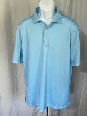Stitch Golf Men’s Performance Polo Shirt M/L Light Blue Gray Short Sleeve EUC